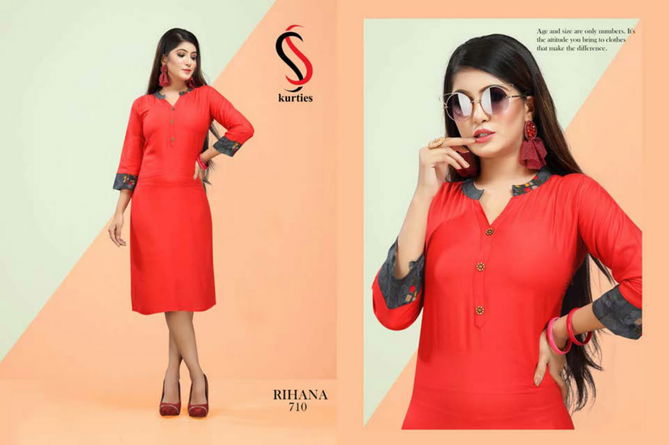 SS Rihana 7 Rayon Running Wear Kurti Collection